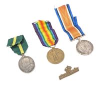 WWI FIRST WORLD WAR MEDAL PAIR WITH TERRITORIAL EFFICIENCY MEDAL