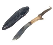 19TH CENTURY ANTLER HORN KNIFE