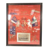 WWI FIRST WORLD WAR EMBROIDERY - SOUVENIR OF THE GREAT WALL