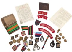 COLLECTION OF WWII SECOND WORLD WAR BADGES & UNIFORM PATCHES