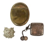19TH CENTURY MINERS SNUFF BOX & SILVER VESTA