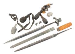 COLLECTION OF SECOND WORLD WAR GERMAN DAGGER PARTS