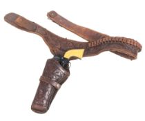 UNITED STATES COLT STYLE REVOLVER WITH LEATHER HOLSTER