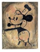 RICHARD BAZLEY (B.1962) - 'MICKEY MOUSE' - MIXED MEDIA PAINTING