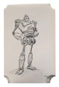 THE IRON GIANT - ORIGINAL SIGNED SKETCH BY RICHARD BAZLEY