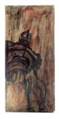 THE IRON GIANT - SIGNED PAINTING ON WOOD BY RICHARD BAZLEY