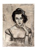 RICHARD BAZLEY (B.1962) - 'ELIZABETH TAYLOR' - ACRYLIC PAINTING