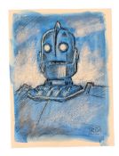 THE IRON GIANT - ORIGINAL MIXED MEDIA ARTWORK BY RICHARD BAZLEY