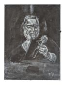 RICHARD BAZLEY (B.1962) - 'GUILLERMO DEL TORO' - ACRYLIC PAINTING