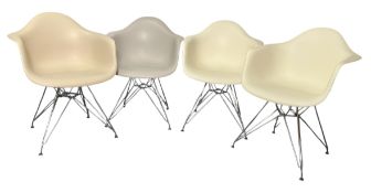 AFTER EAMES - DAR CHAIR - HARLEQUIN SET OF FOUR DINING CHAIRS