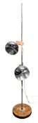 TEMDE, GERMANY - MID CENTURY CIRCA 1960S/70S CHROME & TEAK FLOOR LAMP
