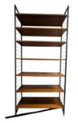 STAPLES - LADDERAX - TEAK & METAL SINGLE BAY SHELVING MODULAR UNIT