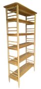 ERCOL - TERAMO - CONTEMPORARY LIGHT OAK OPEN BOOKCASE SHELVING UNIT