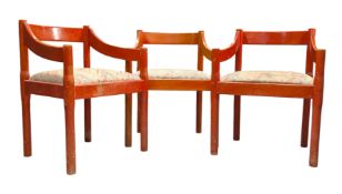 VICO MAGISTRETTI FOR HABITAT - CARIMATE - SET OF THREE MID CENTURY CHAIRS