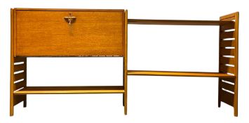 LADDERAX BY STAPLES - MID CENTURY TEAK TWO-BAY MODULAR WALL UNIT