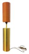 RETRO MID CENTURY BRASS & SPUN FIBREGLASS TABLE LAMP