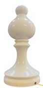 IVAN JAKES - LARGE MID CENTURY 1970S MILK GLASS CHESS PIECE TABLE LAMP
