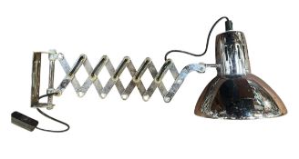 VINTAGE IKEA LATE 20TH CENTURY CHROME METAL SCISSOR ARM WALL LIGHT LAMP