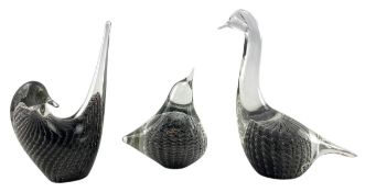 MARCOLIN BROS FOR FM RONNEBY - THREE STUDIO ART GLASS BIRDS