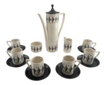 SUSAN WILLIAMS-ELLIS FOR PORTMEIRION - BLACK DIAMOND COFFEE SERVICE
