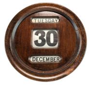 EARLY 20TH CENTURY ART DECO OAK PERPETUAL WALL CALENDAR