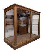 LATE 19TH / EARLY 20TH CENTURY OAK & GLASS SHOP CABINET / COUNTER