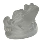 LALIQUE - FRENCH CRYSTAL GLASS FROG FIGURINE