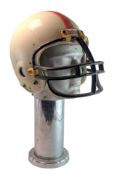 RIDDELL, CHICAGO - VINTAGE AMERICAN FOOTBALL HELMET ON METAL HEAD STAND