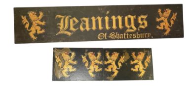 LEANINGS OF SHAFTESBURY - HAND PAINTED WOODEN SHOP SIGN