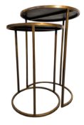 HARPER NEST - MODERN BRASSED FRAMED NEST OF TABLES