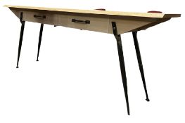 MODERN BESPOKE-MADE SOILD OAK TOP & WROUGHT STEEL CONSOLE HALL TABLE