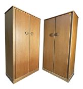 MATCHING PAIR OF BRITISH MODERN DESIGN TEAK OFFICE CUPBOARDS