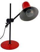 VENETA LUMI ITALY - 1970S RED DESK / TABLE LAMP