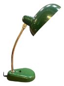 MANNER OF FRITZ HANSEN X KAISER IDELL - CONTEMPORARY GREEN ARTICULATED DESK LAMP