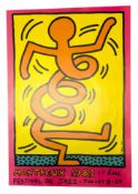 KEITH HARING 1983 POSTER (PINK) FOR MONTREUX JAZZ FESTIVAL