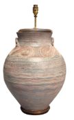 LARGE 20TH CENTURY TERRACOTTA AMPHORA-SHAPED TABLE LAMP