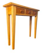 CONTEMPORARY HIGH END DESIGN BEECH THREE-DRAWER CONSOLE HALL TABLE