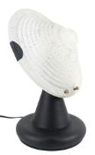 ITALIAN LATE 20TH CENTURY FROSTED GLASS & METAL TABLE LAMP
