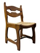 ROBERT GUILLERME & JACQUES CHAMBRON - MID CENTURY OAK RUSH SEAT DINING CHAIR