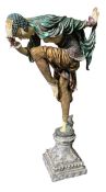 ART DECO STYLE RESIN FIGURE MODELLED AS A DANCER AFTER CHIPARUS