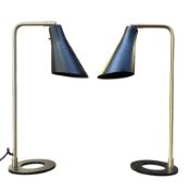PAIR OF RUBN MILLER CONTEMPORARY SCANDINAVIAN BRASS & BLACK METAL DESK LAMP