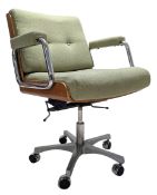 GIROFLEX - RETRO MID CENTURY UPHOLSTERED & CHROME SWIVEL CHAIR