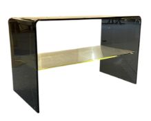 VINTAGE 20TH CENTURY MOULDED ACRYLIC TWO-TIER SIDE TABLE