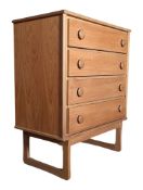 MID CENTURY BRITISH MODERN DESIGN TEAK CHEST OF DRAWERS