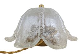 BAROVIER & TOSO, MURANO - ITALIAN MID CENTURY HAND BLOWN ICE GLASS TABLE LAMP