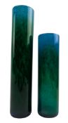 J. O. LAKE FOR EKENAS - PAIR OF 1970S SWEDISH ART GLASS VASES