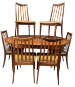 G PLAN - MID CENTURY TEAK DINING TABLE AND SIX CHAIRS