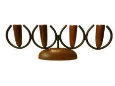 LUTHJE - MID CENTURY DANISH DESIGNER TEAK CANDLESTICK