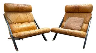 UELI BERGER FOR DE SEDE - MODEL DS-80 - PAIR OF 70S LOUNGE CHAIRS