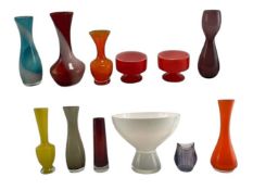 SELECTION OF HOLMEGAARD STYLE AND OTHER GLASS VASES